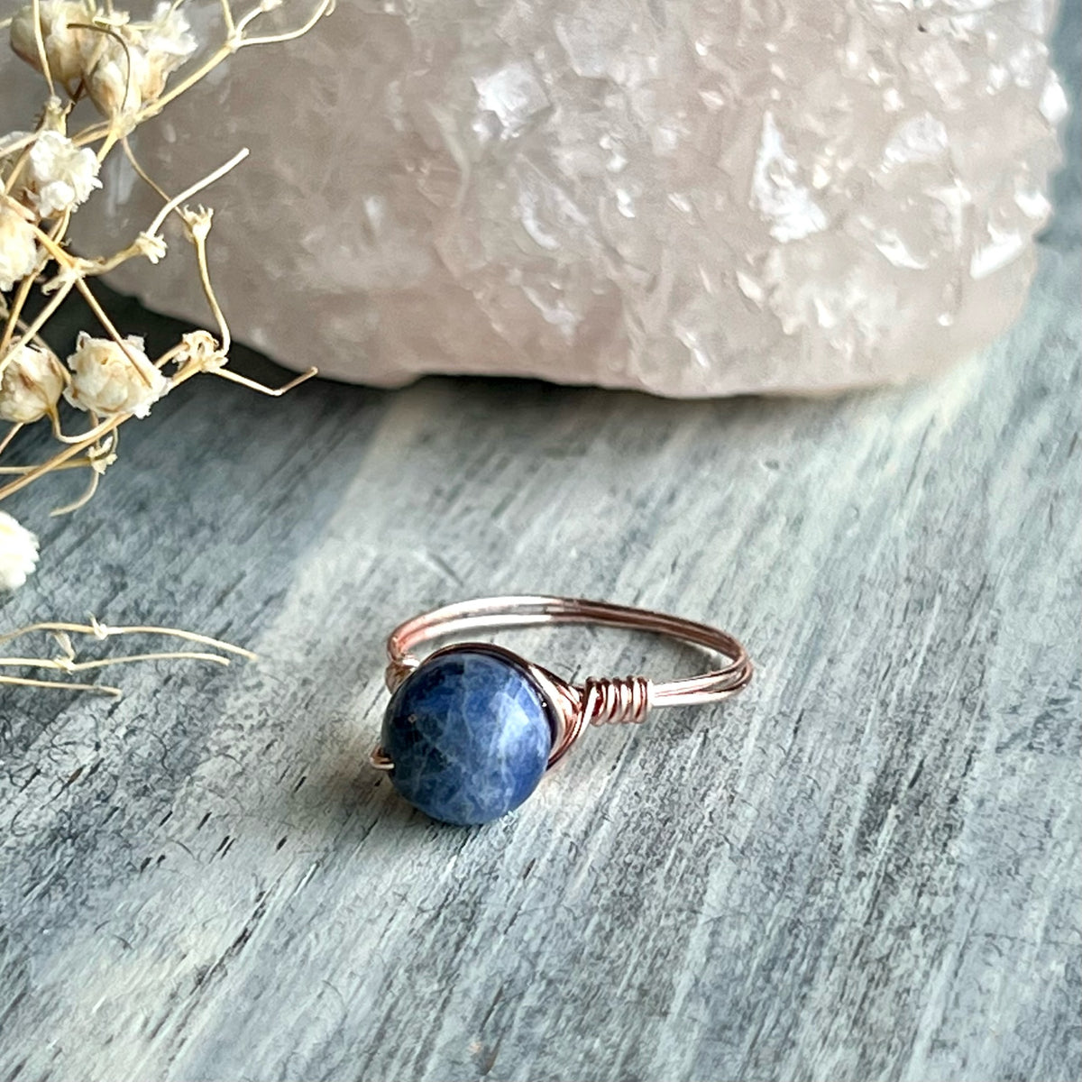 Sodalite Wire Wrapped Ring – Wholehearted Crystal Creations