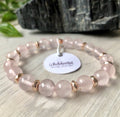 Rose Quartz Rose Gold Hematite Stretch Bracelet – Wholehearted Crystal Creations