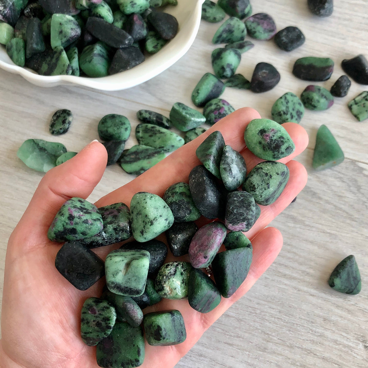 Ruby in Zoisite Tumbled Pocket Stone Crystal Specimen – Wholehearted Crystal Creations