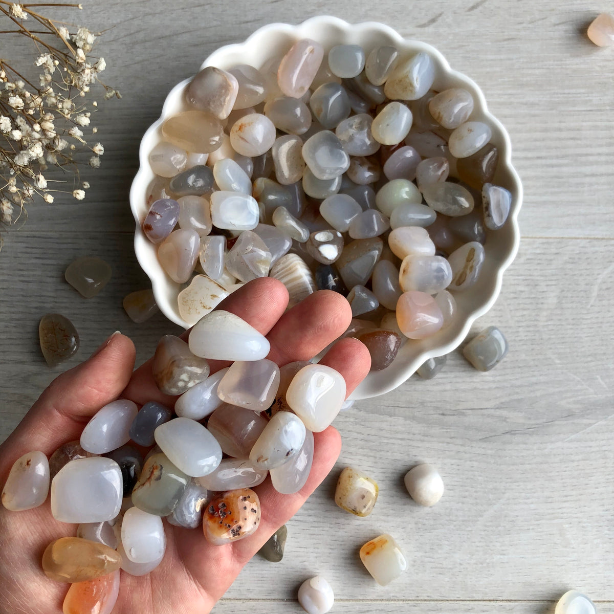 Agate Tumbled Pocket Stone Crystal Specimen – Wholehearted Crystal Creations