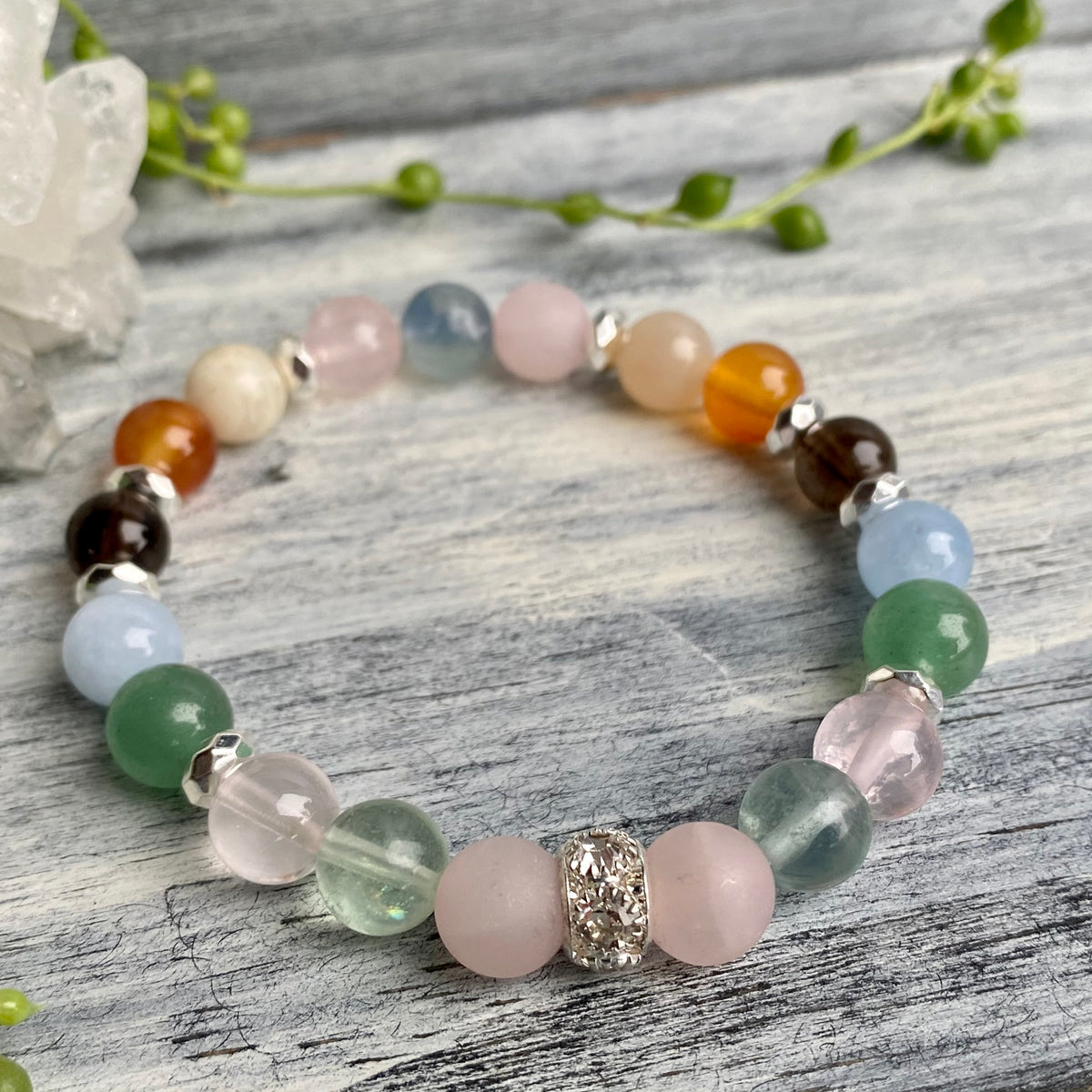 Fertility & Pregnancy Support Intention Bracelet with Silver Hematite Spacers – Wholehearted Crystal Creations