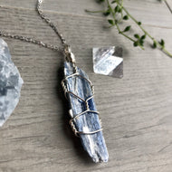 Kyanite Wire Wrapped Necklace 925 Sterling Silver – Wholehearted Crystal Creations