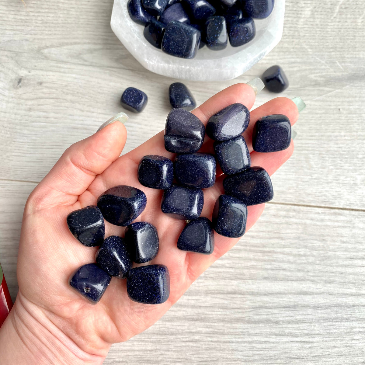 Blue Goldstone Small Tumbled Pocket Stone – Wholehearted Crystal Creations